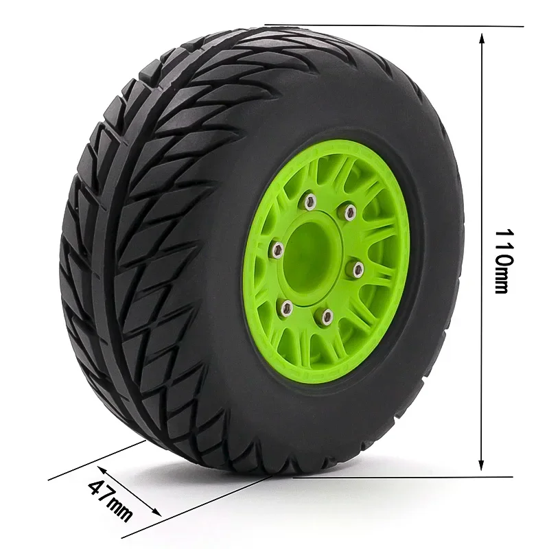 4Pcs 110mm 1/8 1/10 Short Course Truck Tire with 12mm 14mm 17mm Wheel Hex for TRAXXAS Slash ARRMA SENTON Vkar SCTX10 HPI RC Car