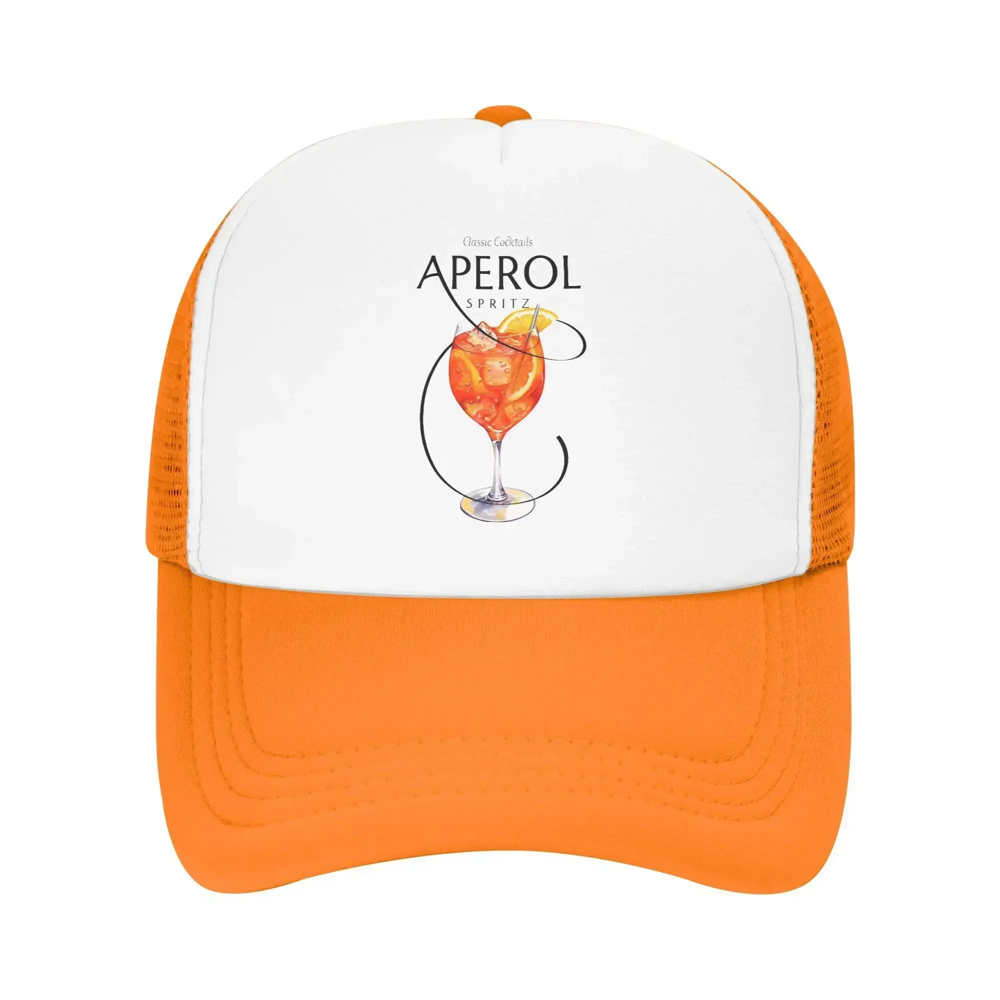 New aAperols Spritz Mesh Baseball Cap Adult Popular Trucker Hat  Adjustable Summer Fishing Hat