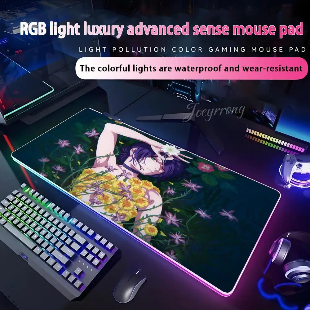 

Коврик для мыши Reze Chainsaw Man для FPS eSports RGB, расширенная игровая клавиатура, светодиодные коврики, большие 1000x500 мм XXL Gamer