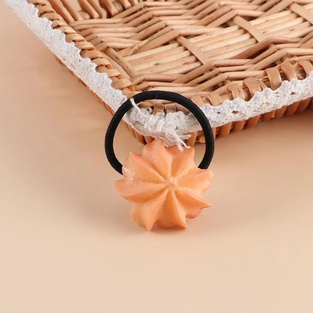 Girls Sweet Simple Headwear Barrette Butter Cookies Hair Ropes Korean Style Hair Ties Cookie Hair Rings