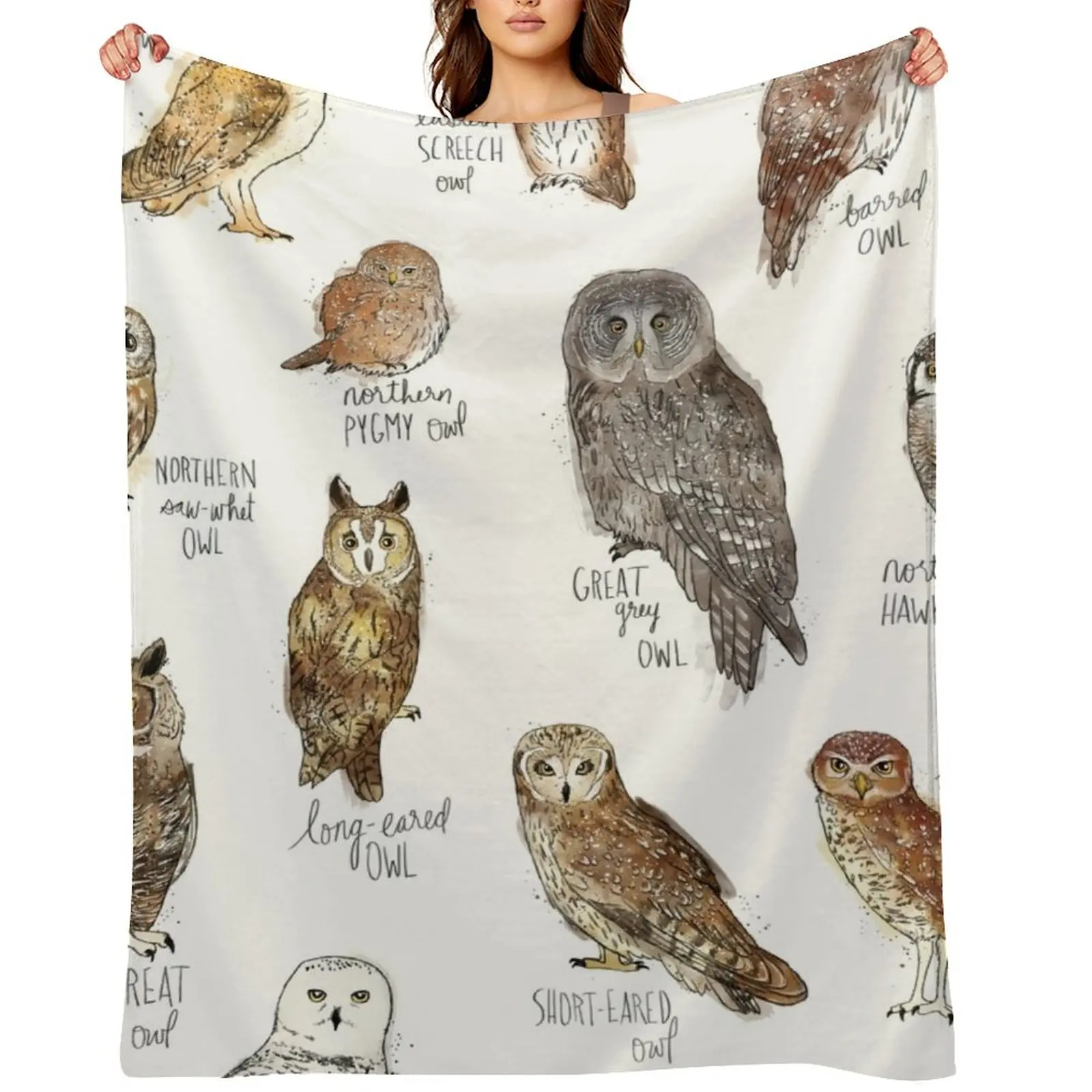 

Owls Throw Blanket Thermal Comforter for sofa Multi-Purpose Blankets