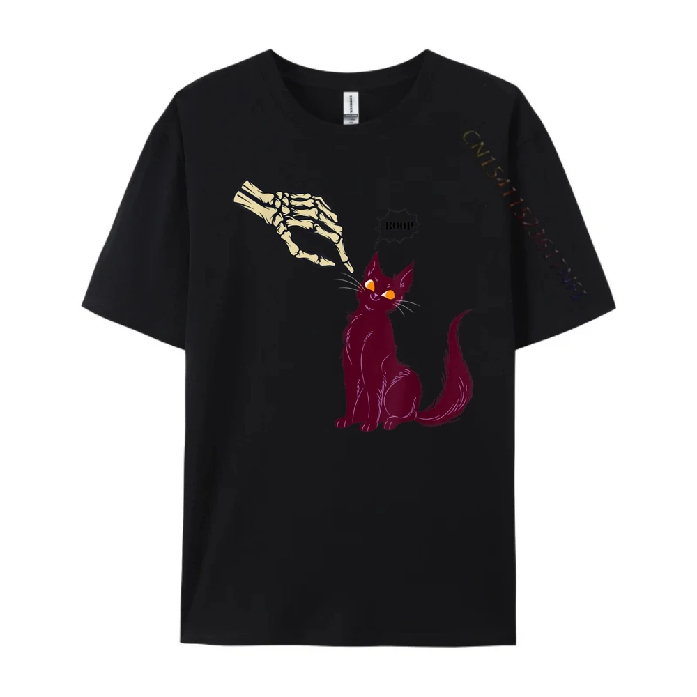 

Футболки с рисунком Cat Skeleton Hand Boop, роскошные футболки для мужчин, подарки высокого качества, забавные рубашки, дизайнерская одежда