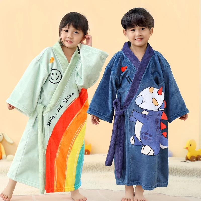 

Children Pajamas Warm Kids Robe Winter Infant Homewear Boy Loungewear Girls Nightgown Dressing Gown Sleepwear Baby Bath Bathrobe