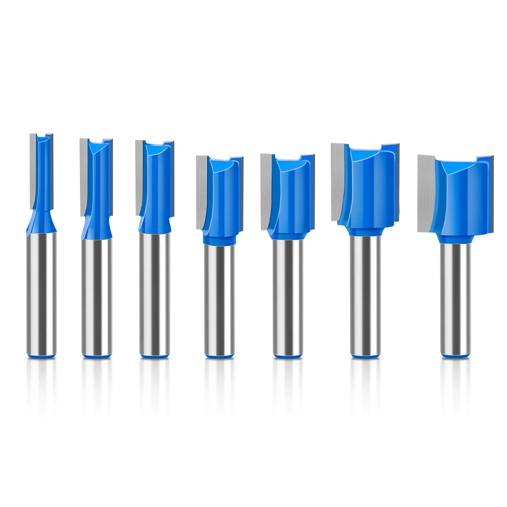 1pc 8mm Shank 3mm-20mm Straight Bit Tungsten Carbide Double Flute Router Bits Milling Cutter For Wood Woodwork Tool