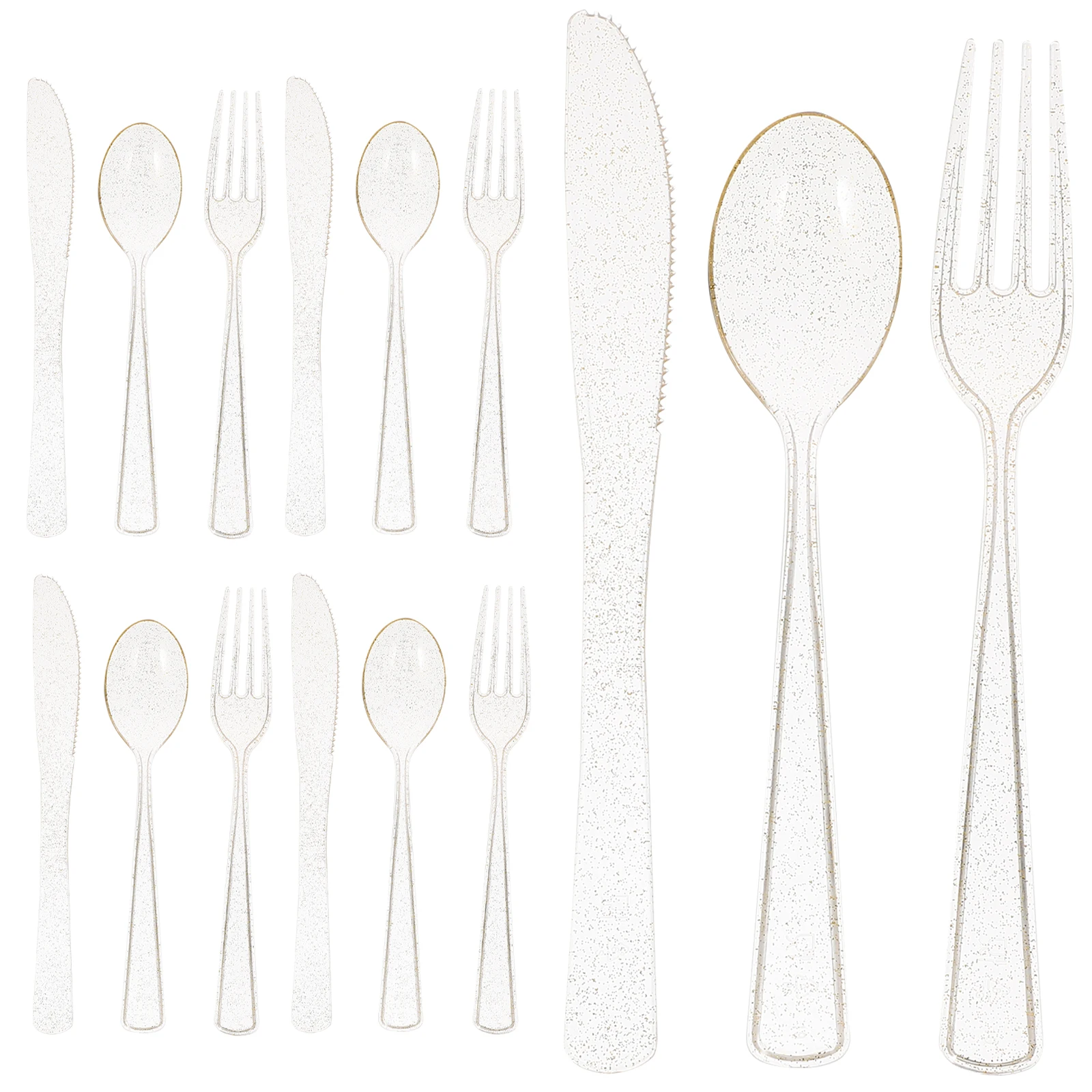 

12Sets Gold Serving Utensils Set Fork Cutter Reusable Lightweight Kitchen Utensils Suitable for Hotels Restaurants