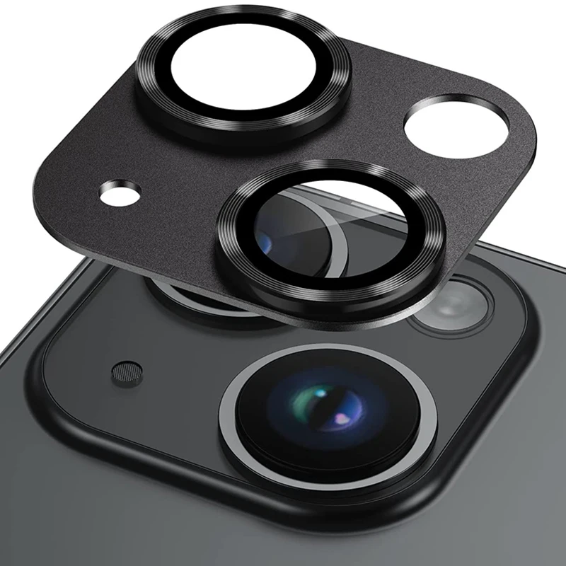 3D Vollmetall-Kameralinsenschutz aus gehärtetem Glas, Kameralinsenschutz-Glasabdeckung, Zubehör für iPhone 16 15 14 Pro Max Plus