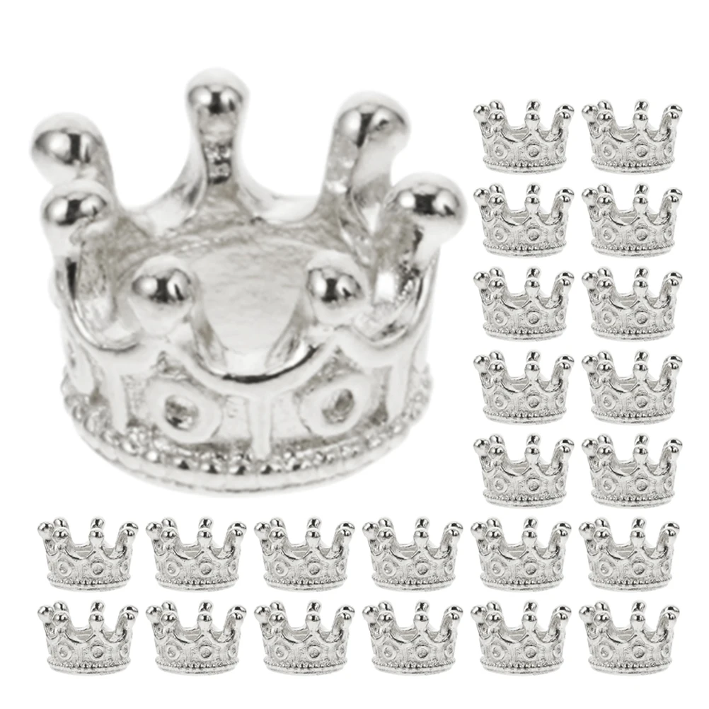 

120 Pcs Mini Crown Jewelry Pendant Charms for Crafts Pendants Alloy Decorations Bulk Supplies