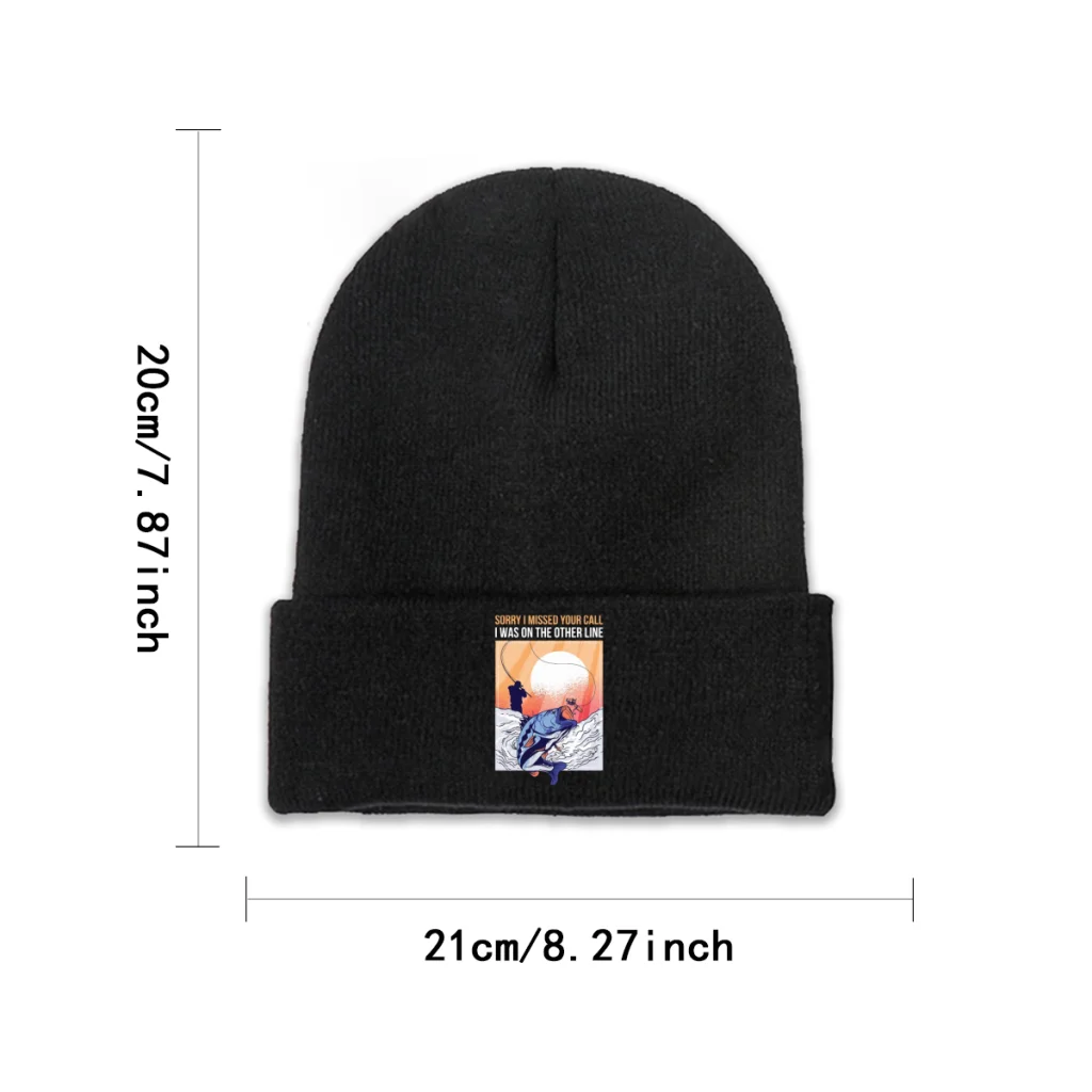 Carp Fishing Fisher Skullies Beanies Caps I Was On The Other Line Knitted Winter Warm Bonnet Hats Unisex Ski Cap