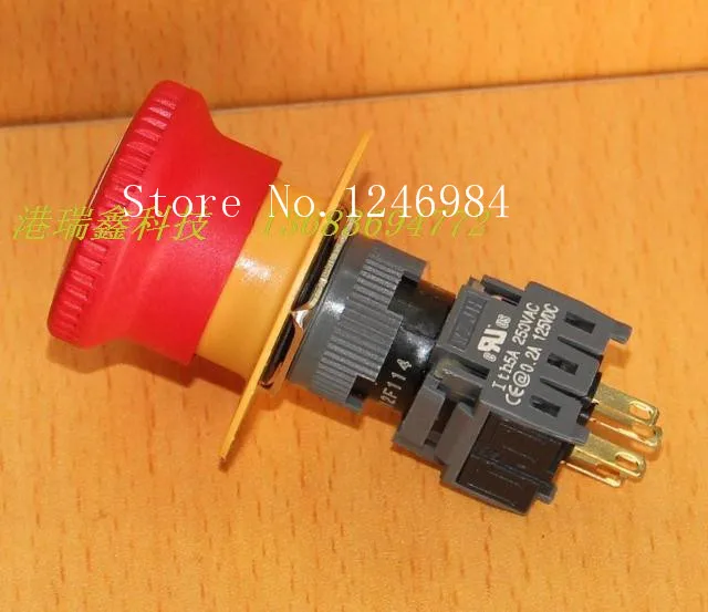 [SA]Button switch with lock hole M16 Jinhong detachable red emergency button switch emergency stop switch Single--10pcs/lot