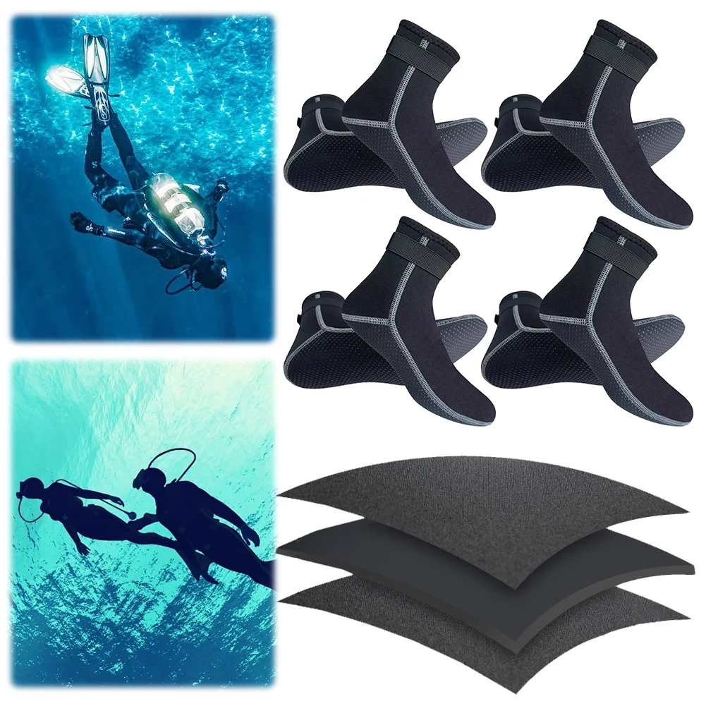 3mm Neoprene Socks Anti-Slip Beach Booties Thermal Diving Socks for Diving Snorkeling Kayaking Paddling Swimming for Men Women