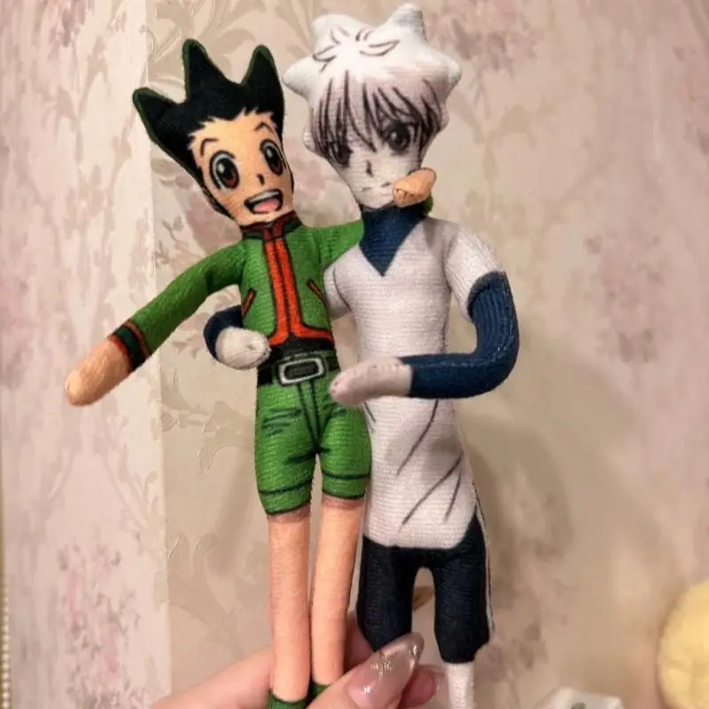 28Cm Anime Hunter Hunter Killua Zoldyck Gon Freecss Internal Iron Wire Frame Poseable Slim Body Plush Toy Friend Birthday Gift
