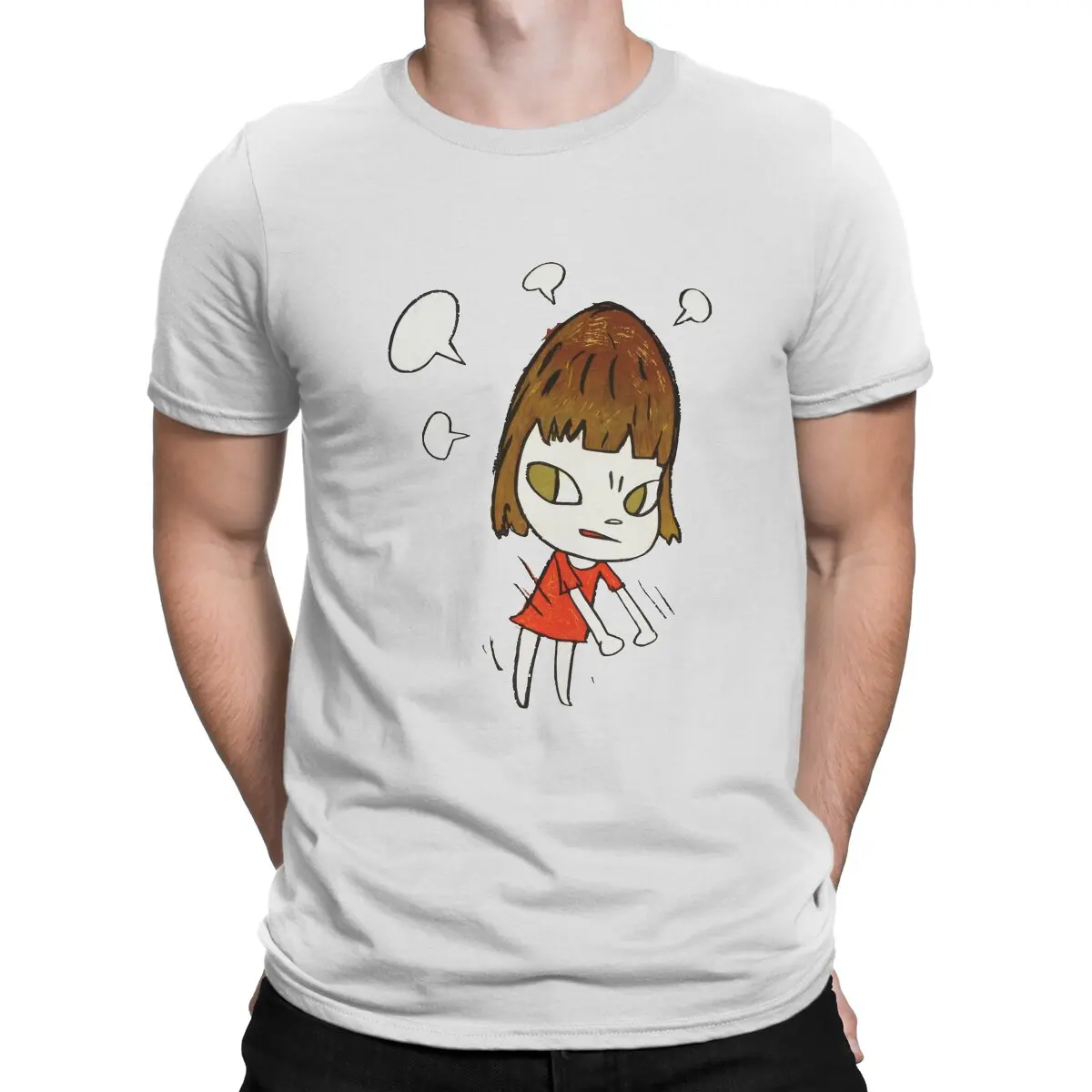 Yoshitomo Nara Japanese Artist Little Girl Dancing Tshirt Homme Men's Clothes Blusas Polyester T Shirt For Men