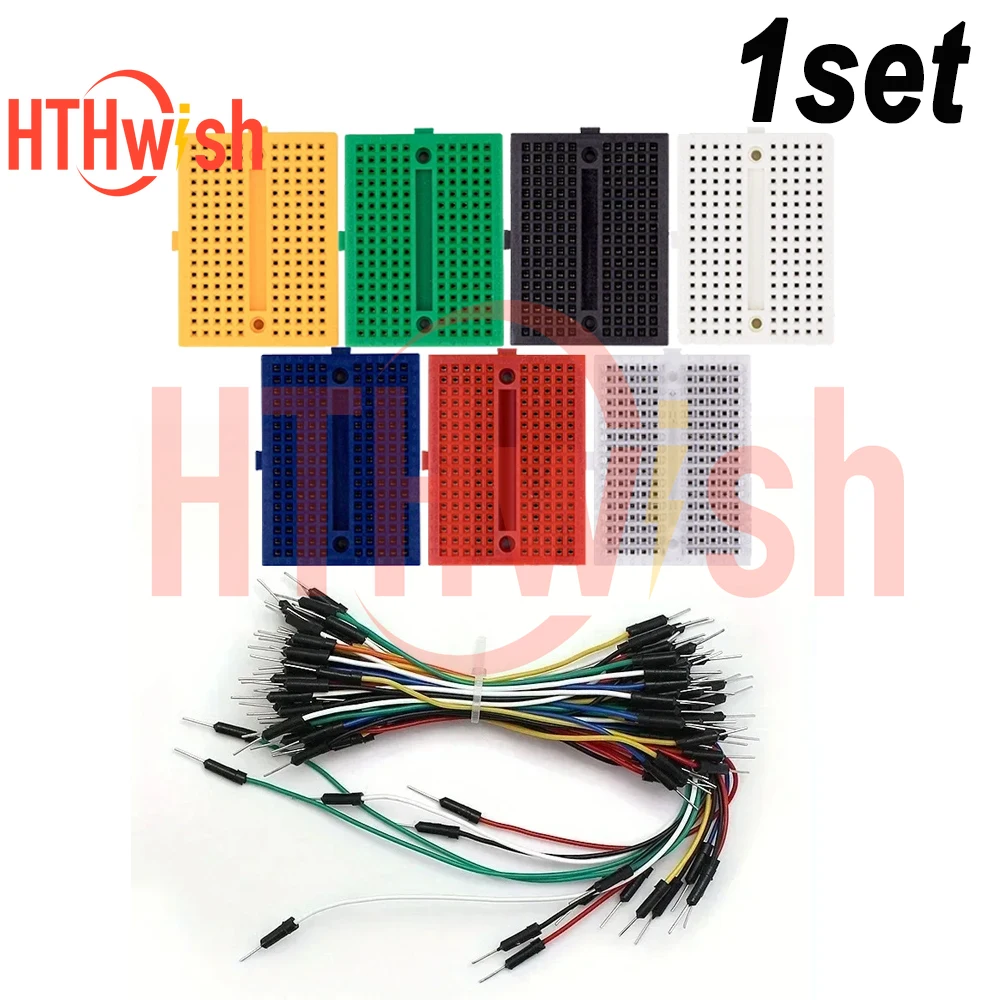 6Pcs SYB-170 Mini Breadboard +65PCS jumper wire- Solderless Prototype PCB Bread Board set for Arduino, Raspberry Pi, and More
