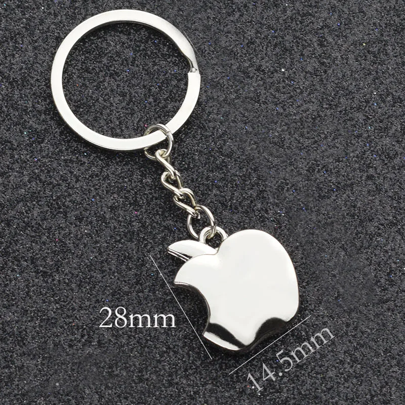 New Fashion Fruit Metal Key Rings Metal Apple Key Chain Best Party Gift Jewelry Trinket Car Key Holder