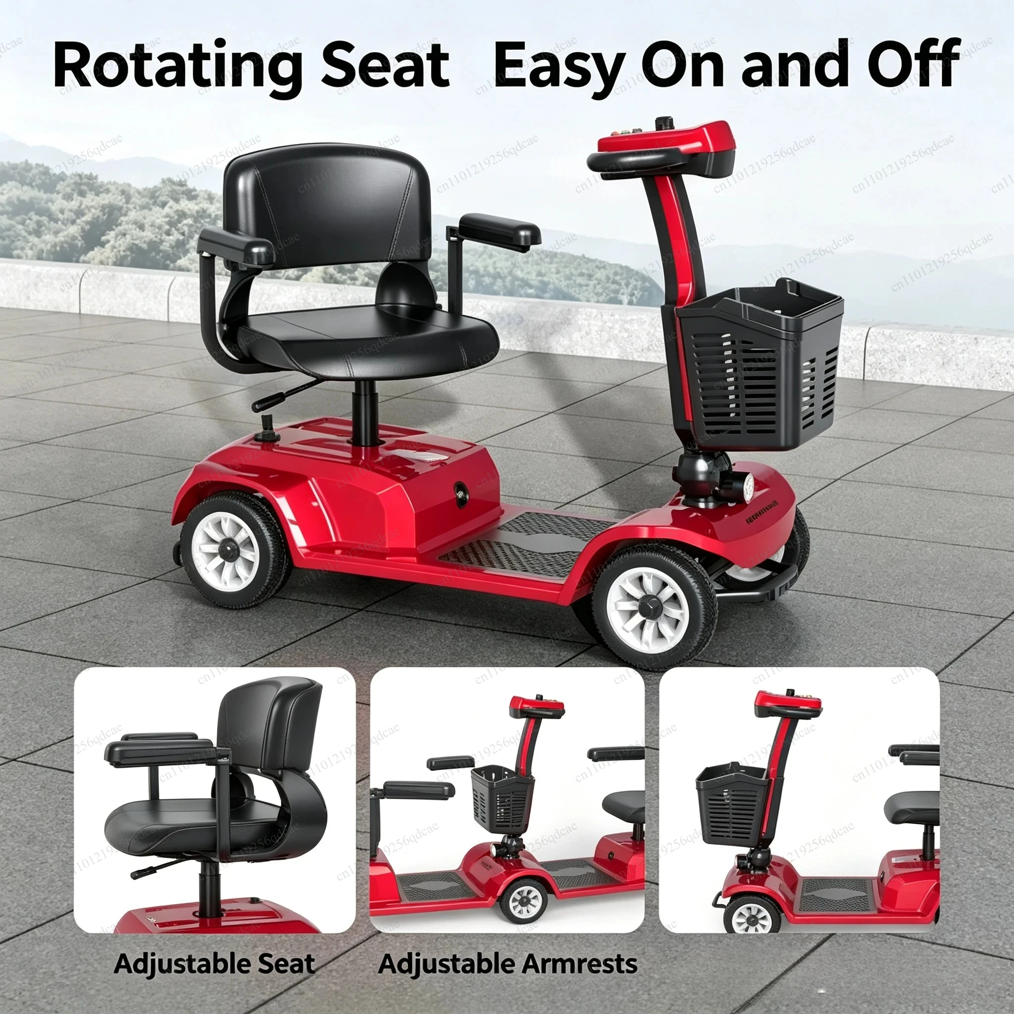For Elderly Foldable Electric 4 Wheel Mobility Scooter Household Light Folding Smart Car Shopping Designed for The Elderly