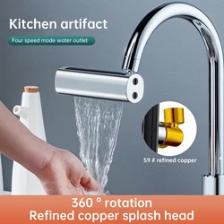 Waterfall Kitchen Faucet 3 Speed Water Outlet Universal Faucet Multifunctional Rotating Nozzle Anti Splashing Foaming Wiping