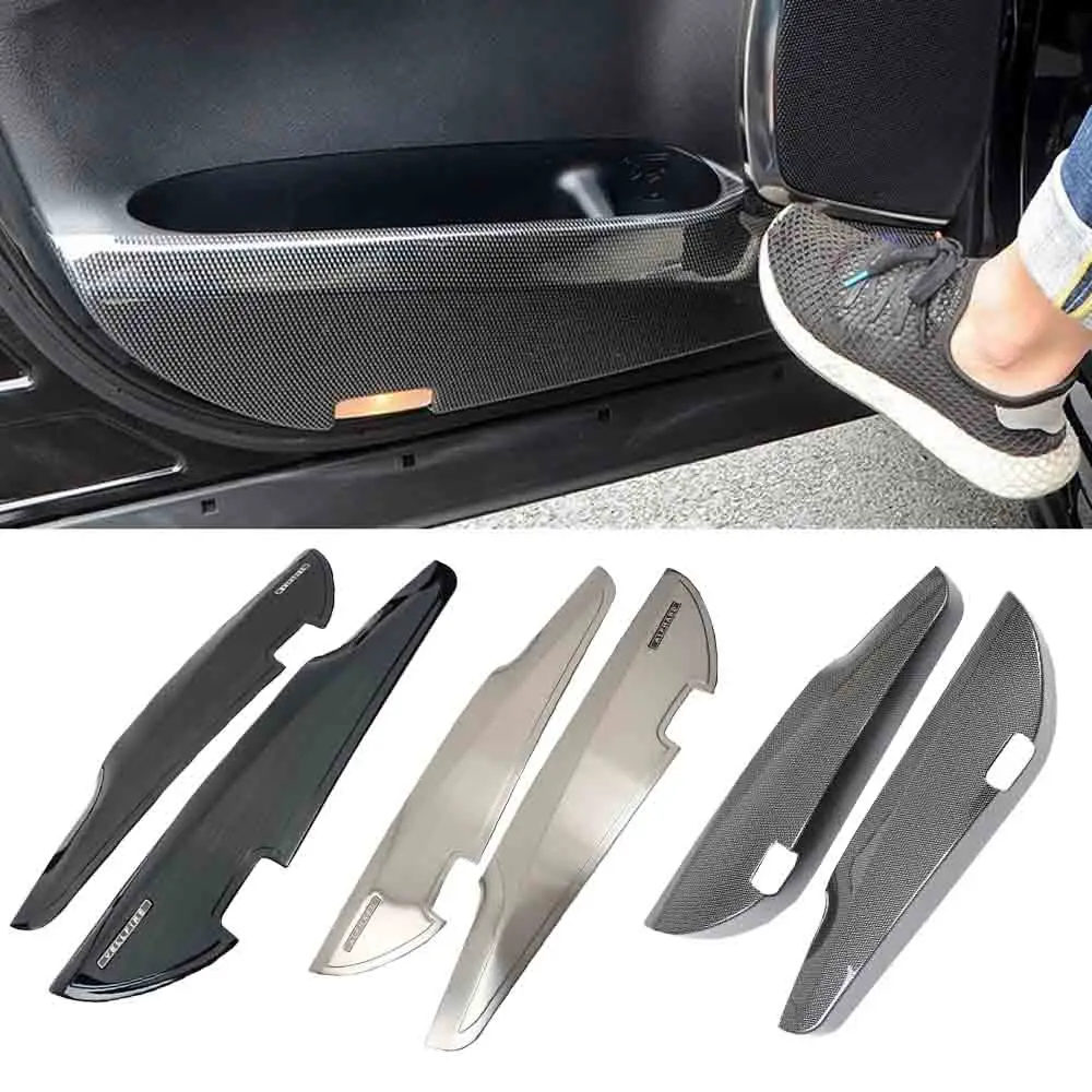 Stainless Steel Inner Door Speaker Protective Cover Anti-Kick Board Trim For Toyota Alphard Vellfire Accessories 2015-2020