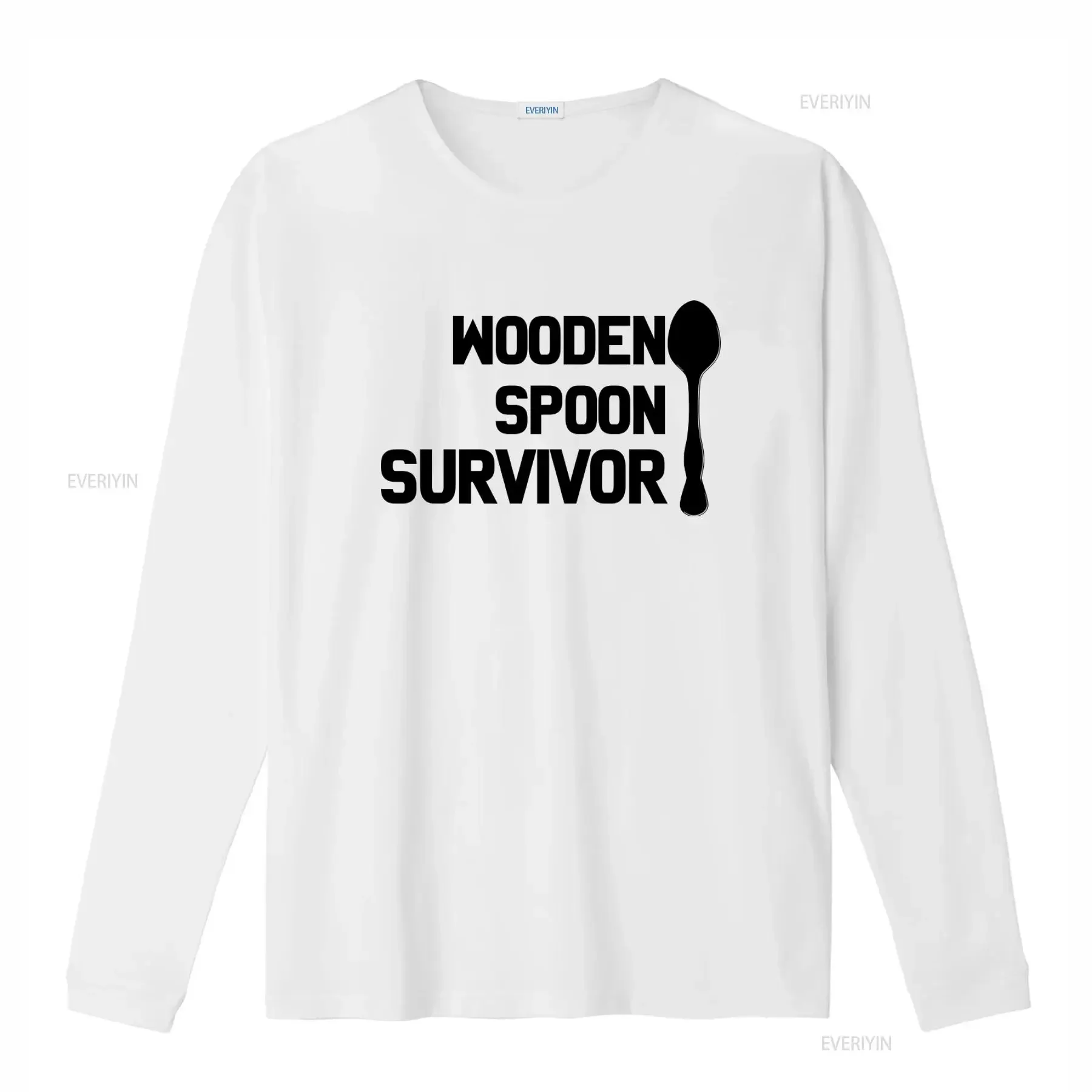 Wooden Spoon Survivor Funny Humor Joke College Cool Student Slogan Mens T shirt vintage Washed fashion Comfortable Slightly