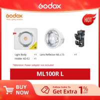 Godox ML100R Portable RGB Pocket Fill Light with 14 Creative Effects for Outdoor Shoot 1800K-10000K Full Color LED Video Light