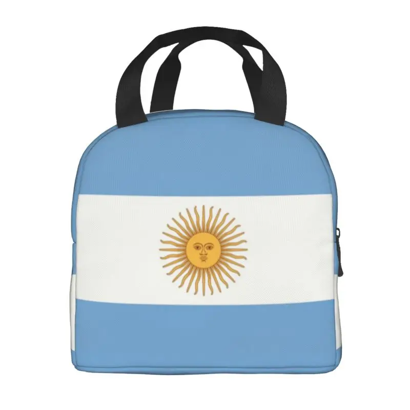 Flag Of Argentina Insulated Lunch Bag for School Office Portable Thermal Cooler Bento Box Women Kids