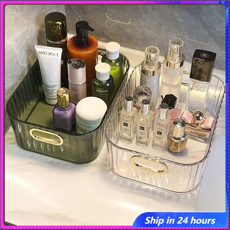 

Rectangular Desktop Cosmetic Storage Drawer Stackable Storage Box Acrylic Rack Sundries Snack Makeup Storage Basket Organizer