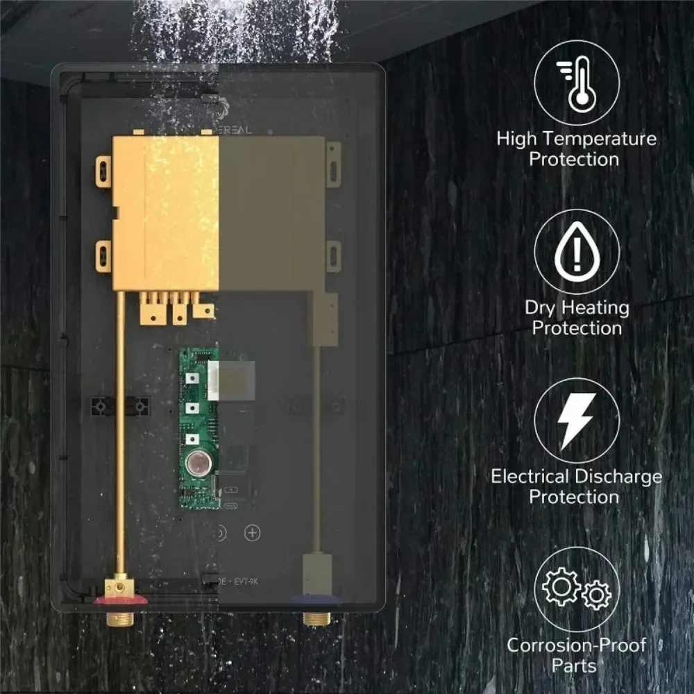 HAOYUNMA-Aquecedor de água elétrico sem tanque, infinito, sob demanda, água quente, auto produz para economizar energia, use para pia e torneira