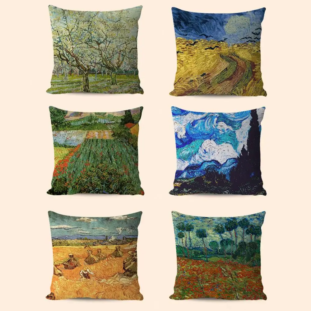 

V-Vincent Willem Van Gogh Pillow Anime Pillow Sofa Bed Head Pillow Cover Cushion Cover 45x45 Cm Fashion