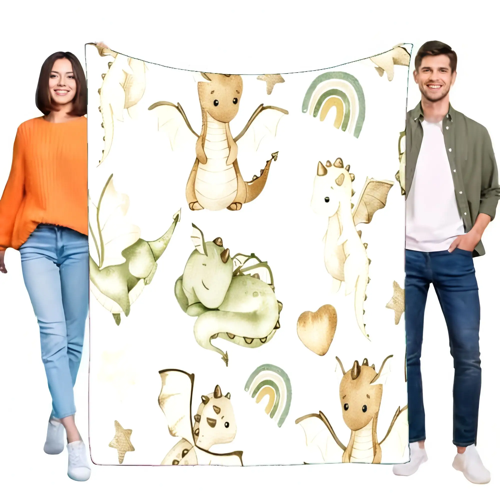 Lindo patrón de dragón manta suave y acogedora para niños, funda de sofá de forro polar ligero, regalo de cumpleaños ideal para niños, guardería D