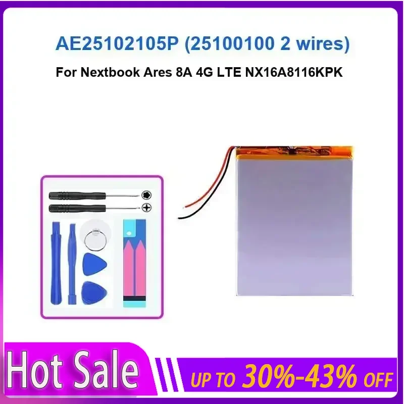 

AE25102105P (25100100 2line) 3900mAh Replacement Battery for Nextbook Ares 8A 4G LTE NX16A8116KPK Portable Power Bank + Track NO