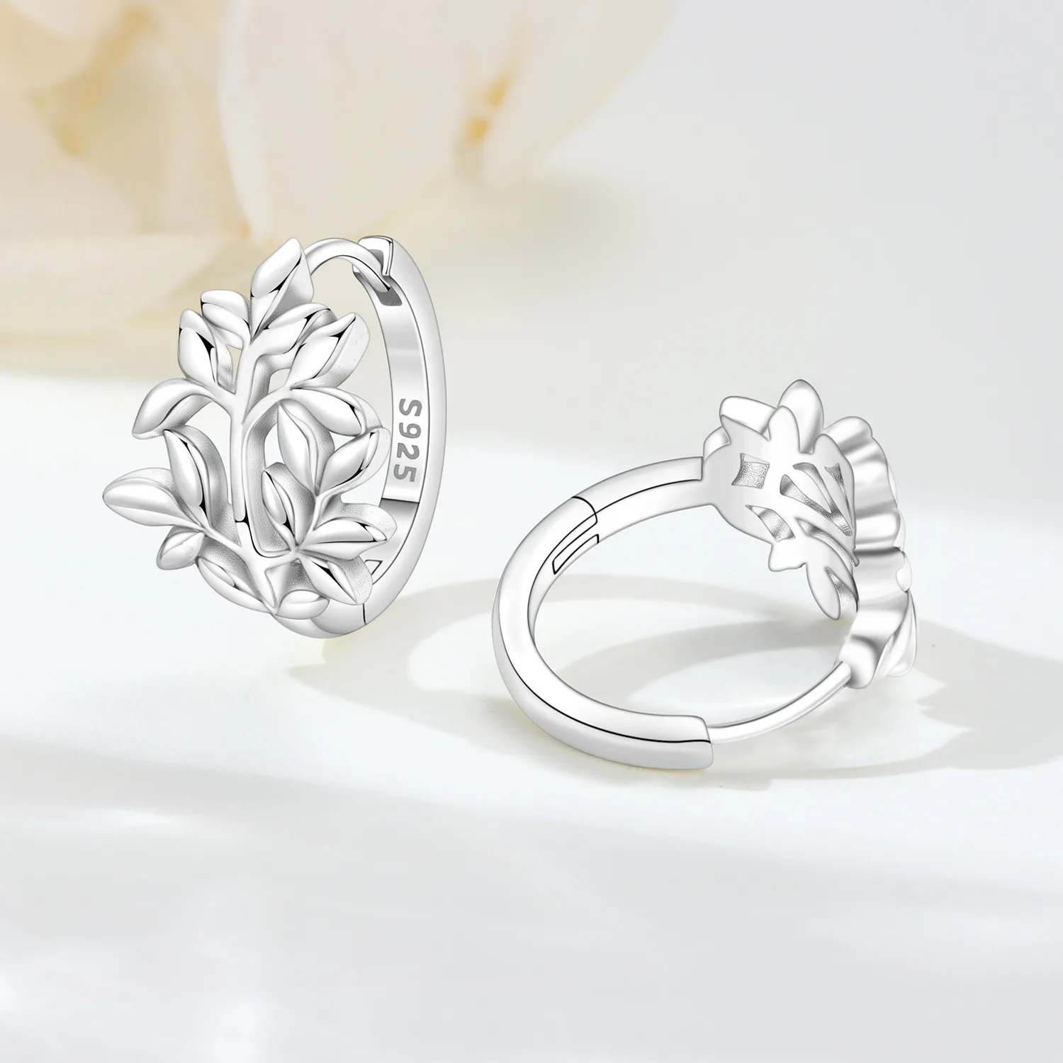 Orstarry S925 Sterling Silver Earrings Exquisite Plant Leaves Daisy Flower Earrings For Women Birthday Gift Silver Jewelry - view 4