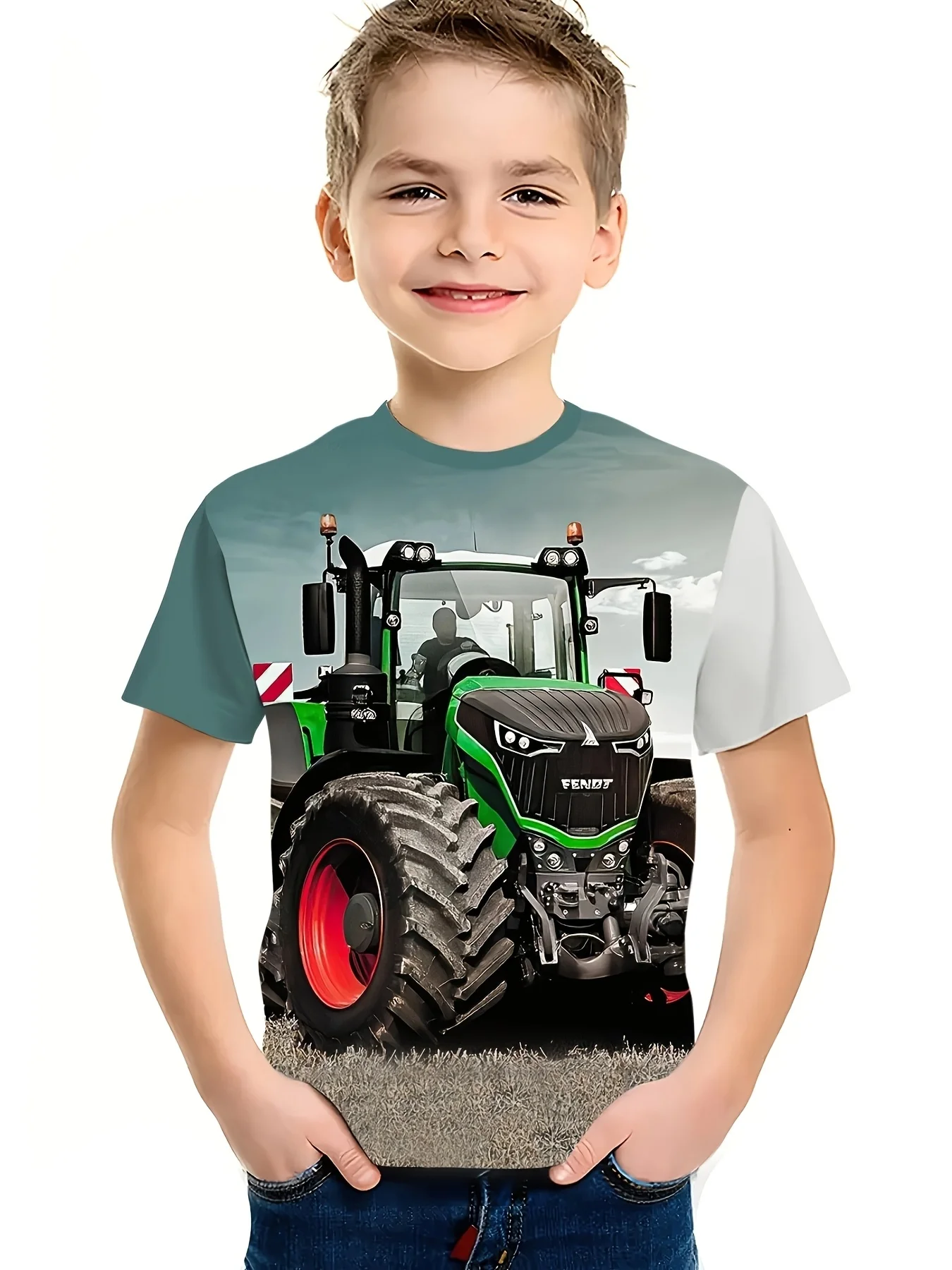 

Children's Clothing Summer Kids Clothes Car Graphic T Shirts Short Sleeve Children Top Round Neck Tee Boys T Shirt Child T-Shirt