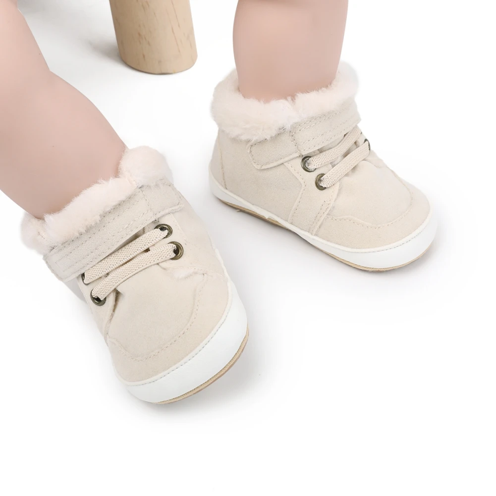 Winter Infant Soft Anti-Slip Sole PU Warm Shoes Baby Boys Girls High-Top Sneakers Newborn First Walker 0-18 Months