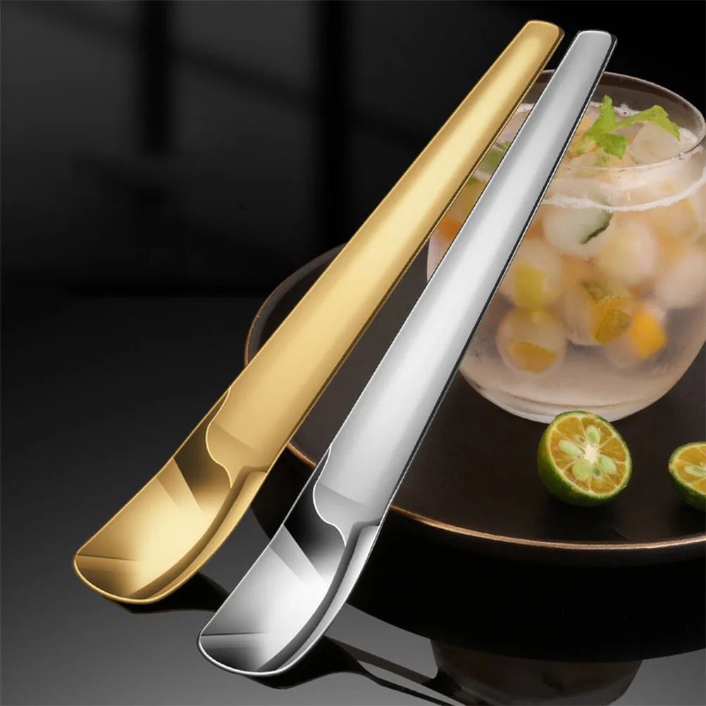 

2Pcs Stainless Steel Dessert Spoons Multipurpose Ice Cream Coffee Tea Small Spoons Portable Household Mixing Tasting