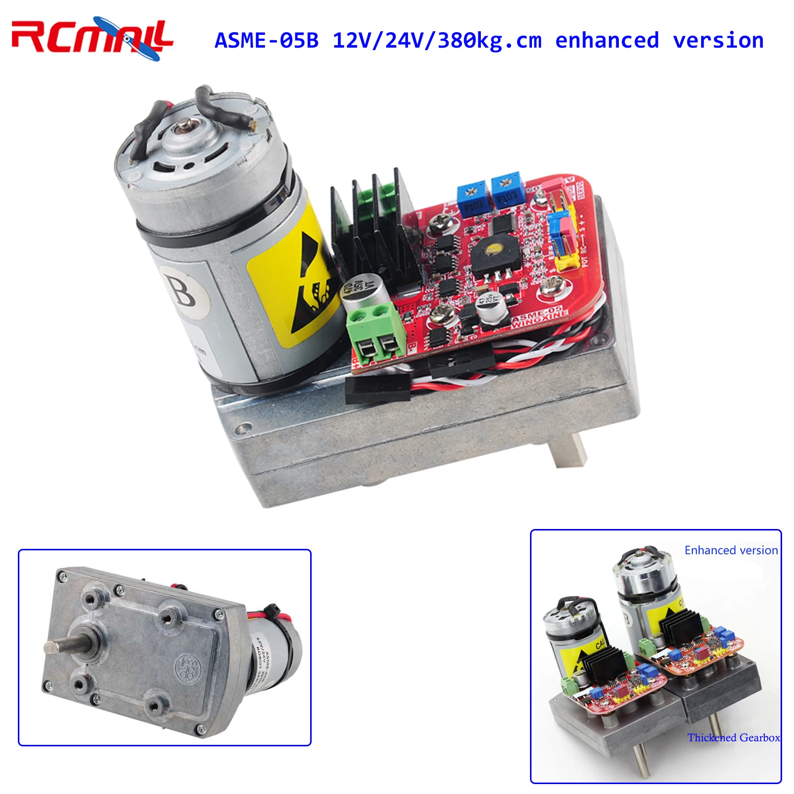 

ASME-05B 380kg.cm Servo Enhanced Version High Torque 12-24V Steel Gear RC Servo Thickened Gear Box for Boat Robot Mechanical Arm