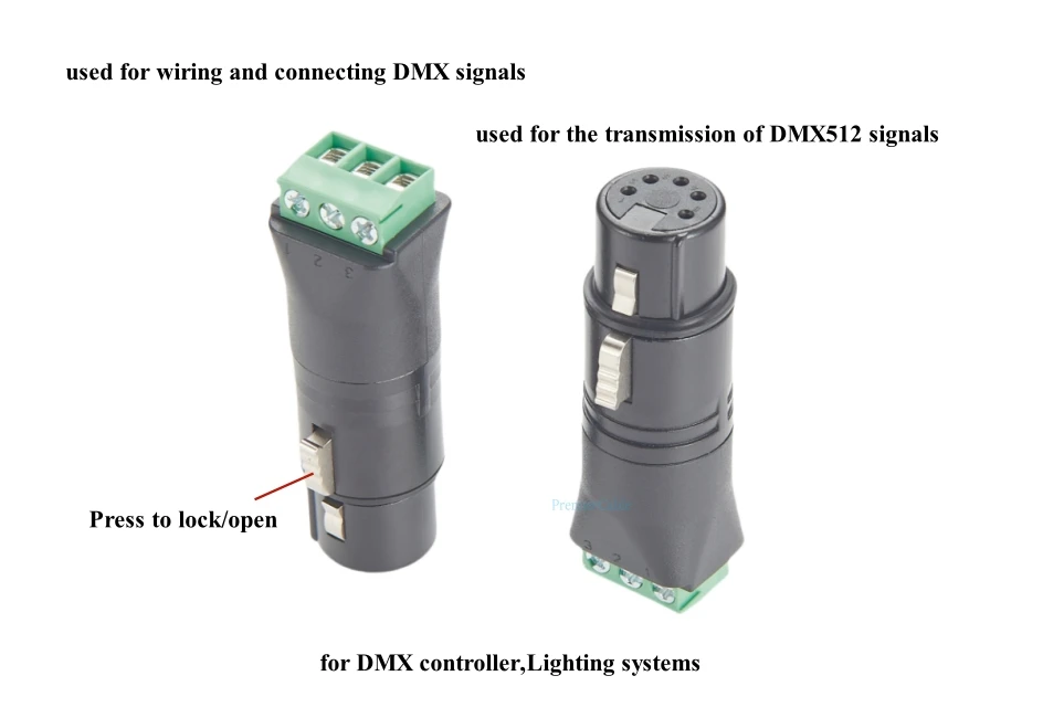 DMX512 XLR 5-Pin Buchse auf Schraubklemmenadapter XLR symmetrischer Audioanschluss für Bühnenlicht, Mikrofon, Lautsprecher – Detail 2