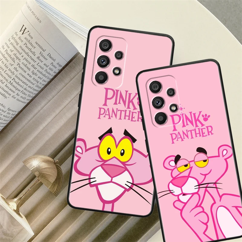 Disney Pink Panther For Samsung A53 A52 A33 A32 A51 A71 A21S A13 A73 A50 A22 A23 A03 A72 A54 A12 5G Black Phone Case