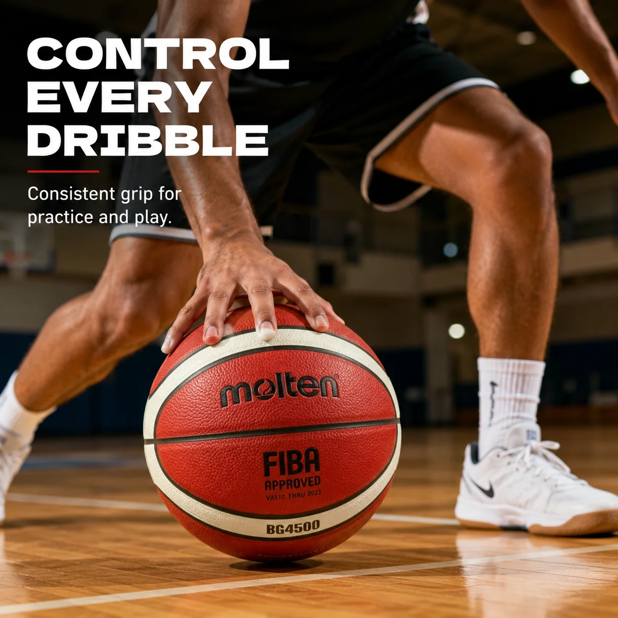 Molten BG4500 Basketball - Size 7 - Indoor and Outdoor Training Ball - Durable and Gripping Basketball