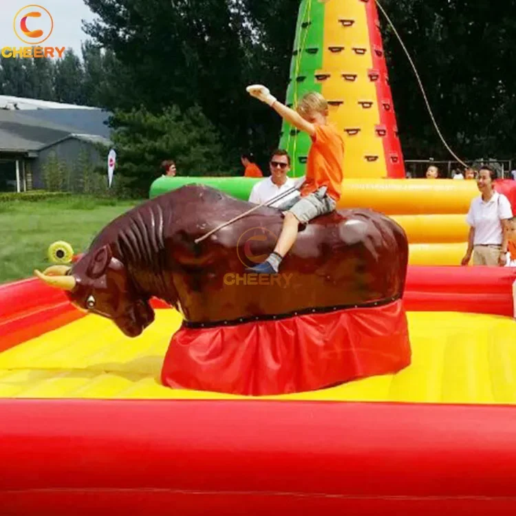 Commercial Rental Sport Game Challenge Mechanical Bull Riding Machine Inflatable Crazy Rodeo Bull Ride