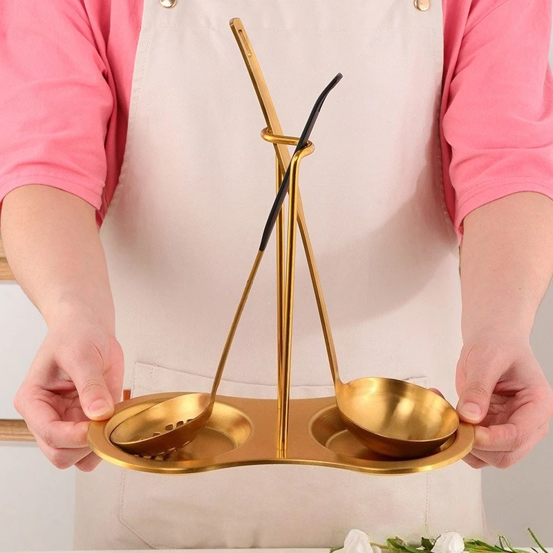 Stainless Steel Soup Shell Rack, Hot Pot Spoon Rack, Removable Kitchen Utensils Storage Rack