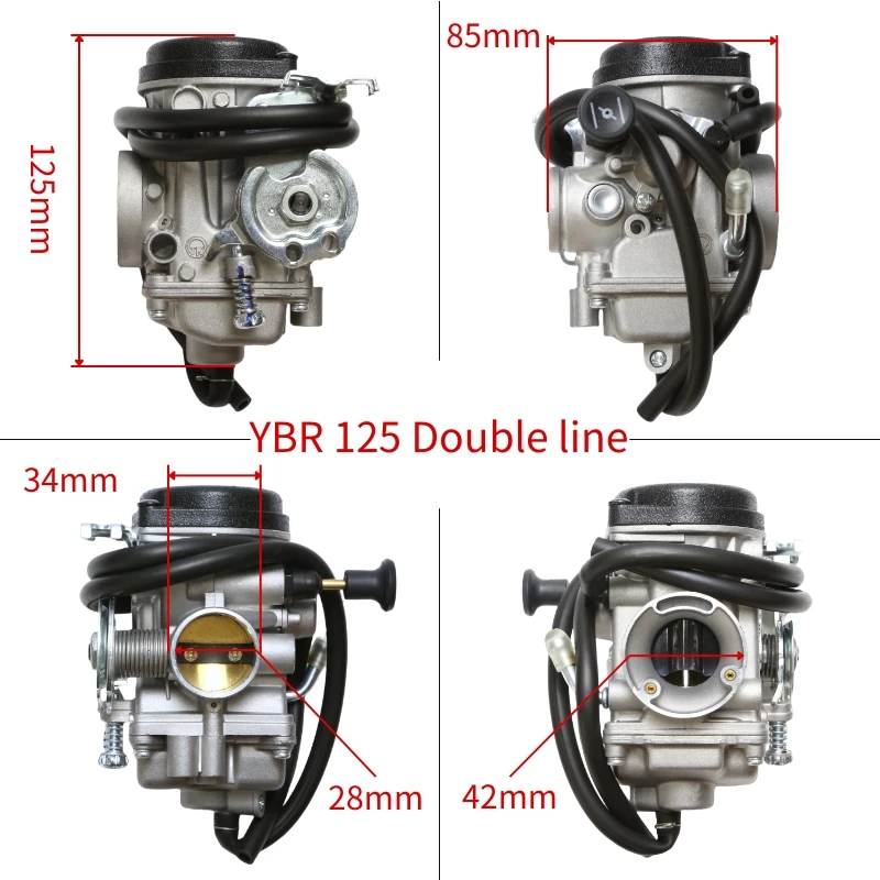 Motorcycle Carburetor ( 1/2 CABLE ) For Yamaha YBR125 YB125 YJM125 YZF XTZ125 TW125 TW200 TK250 RT250 2001-2017 Carb