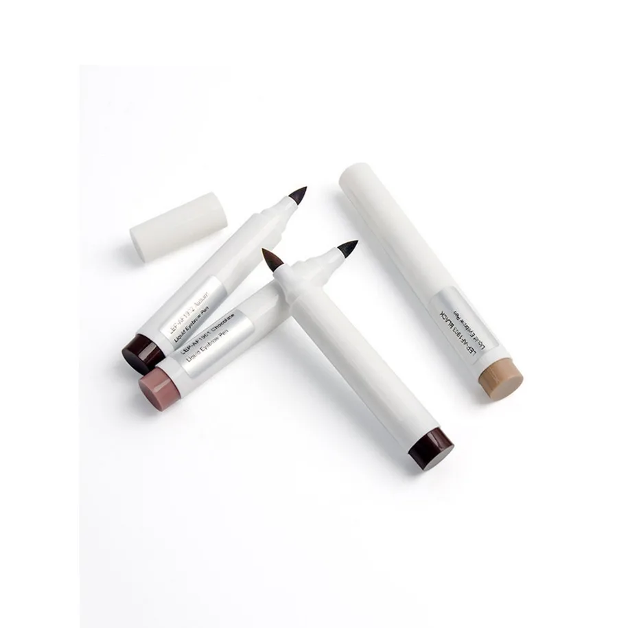 ฉลากส่วนตัวโลโก้ที่กําหนดเองมังสวิรัติดินสอเขียนคิ้วแบบ Dual Ended พร้อมแปรงรีฟิลขายส่งแต่งหน้า Golden Eyebrow Enhancers