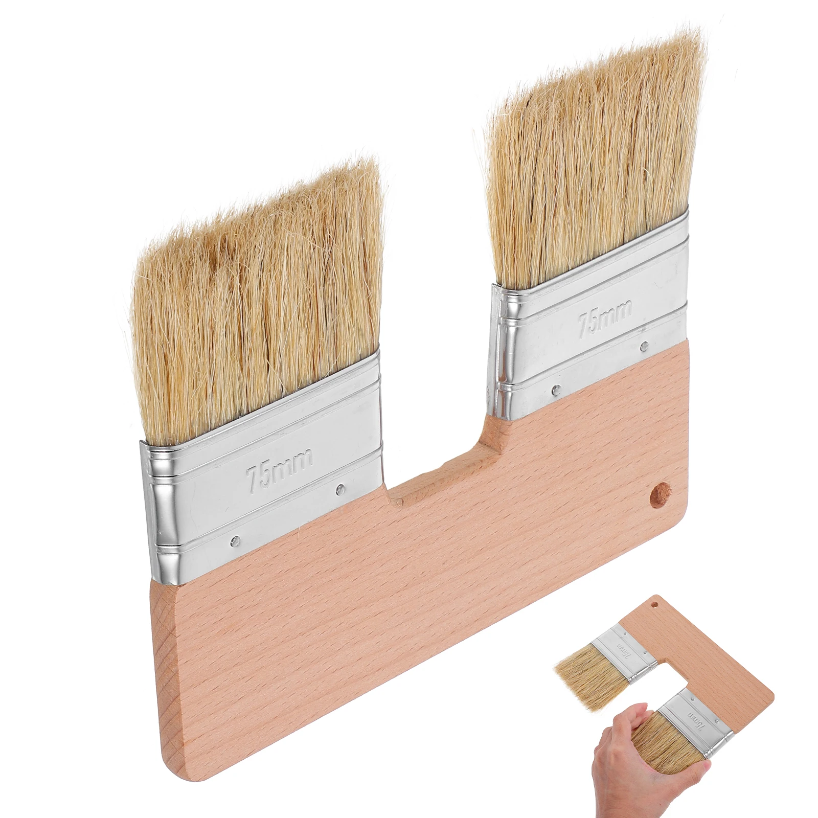 

Art Paint Brush Oil Small Two-color Double Headed Natural Bristle Pig Brushes Craft Tools