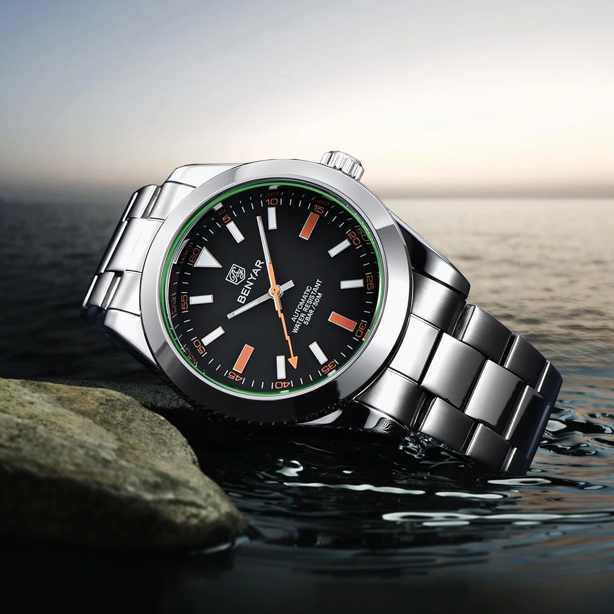 BENYAR 2026 New Mens Watches Top Brand Luxury Watch Men Automatic Mechanical Waterproof 50M Luminous Sports Wristwatch for Men
