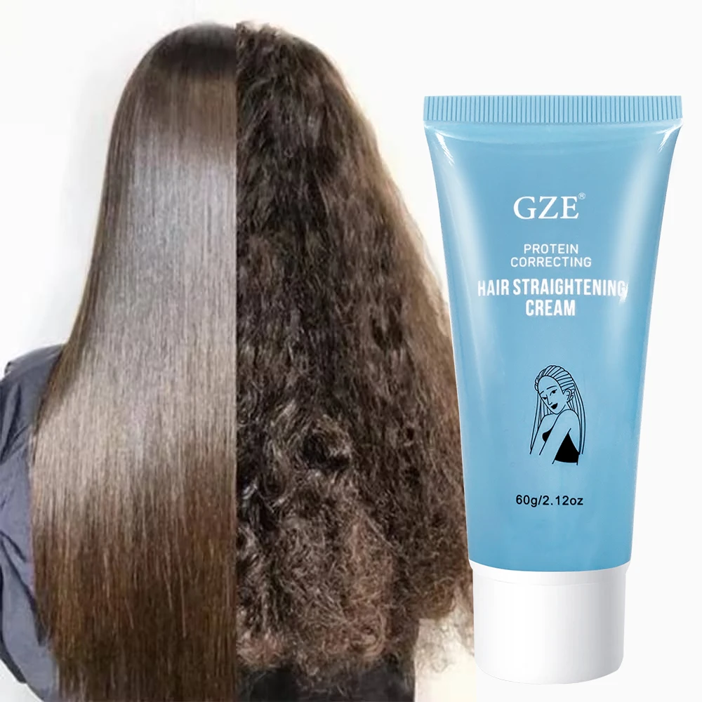 

GZE Protein Correct Straight Hair Cream for Smooth and Sleek Hair - Frizz Control, and Shine Boost - for Silky Straight Results