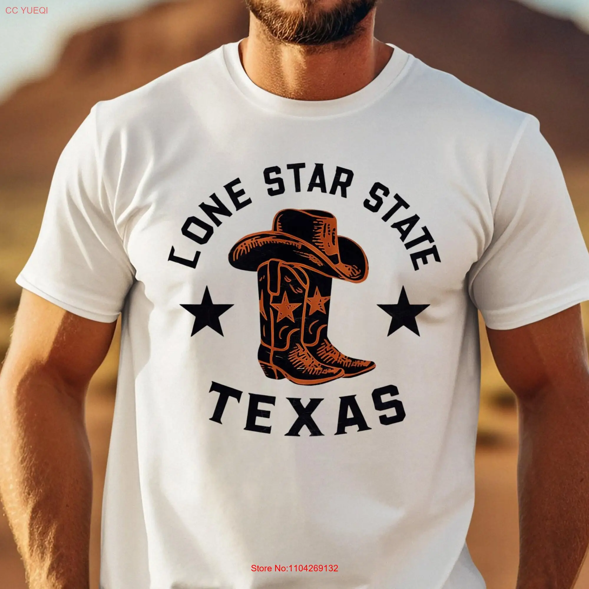 Lone Star State Texas T Shirt Cowboy Boots Western Style Vintage Pride  long or short sleeves