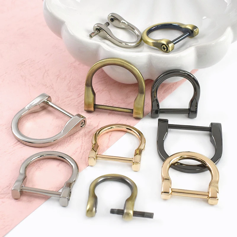 

5/10Pcs 14-25mm Detachable Screw D Buckle Sewing U Ring Metal Bag Chain Hanger Hooks Belt Handbag Handle Clasp DIY Accessories