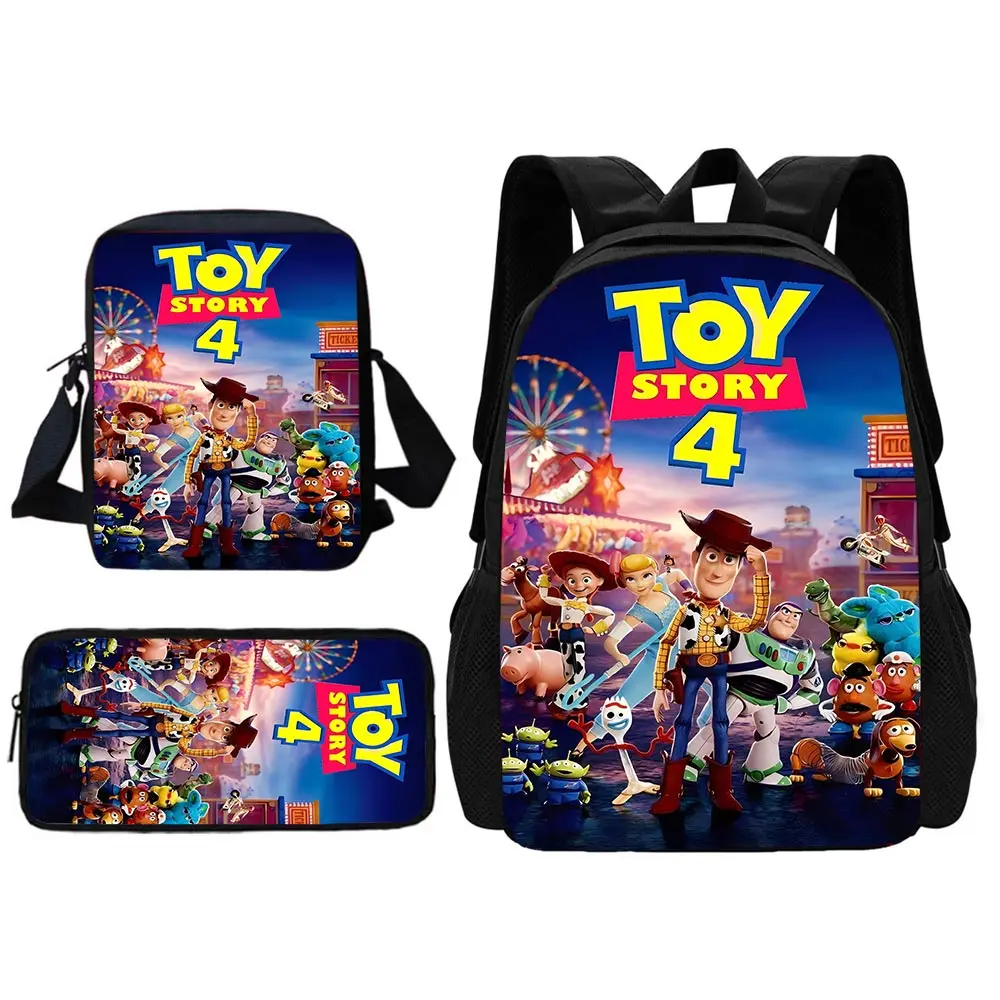 Cute Cartoon Toy Story Child School Backpack With Shoulder Bag Pencil Bags School Bags for Boys Girls Best Gift