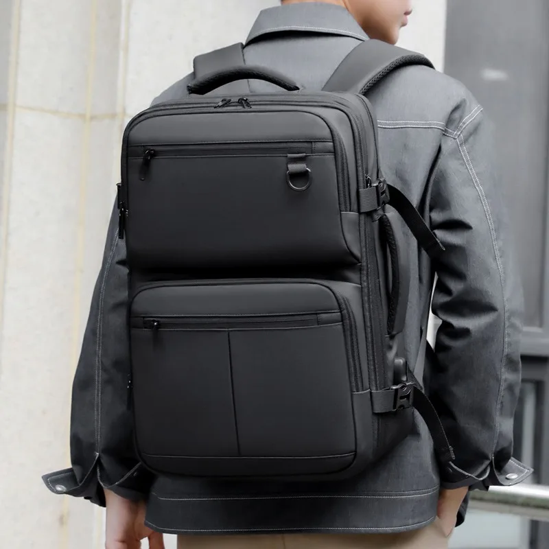 Expandable Travel Backpack Men 180° Open Business Laptop Backpack 15.6" Waterproof Dry Wet Separation USB Charging Rucksack view 5