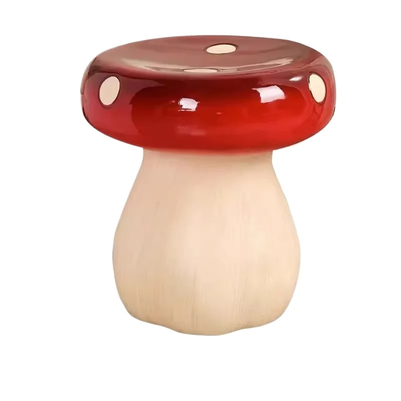 Red Mushroom Stool Resin Shoe Stool Small Coffee Table Room Decoration Stools Home Cute Decorative Stools Housewarming Gift