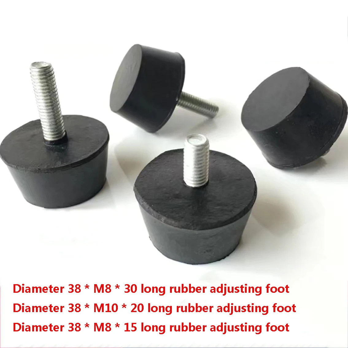 1-5PCS M8 M10 Rubber Foot Mute Adjusting Foot Soft Rubber Mechanical Shockproof Adjusting Foot Cushion Shock Absorbing Foot